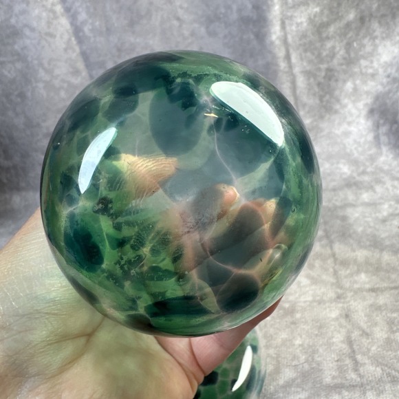 Hand Blown Bud and Weed Vase Blue Green Blown Art Glass Moms Little Vase set 2 - Picture 12 of 13